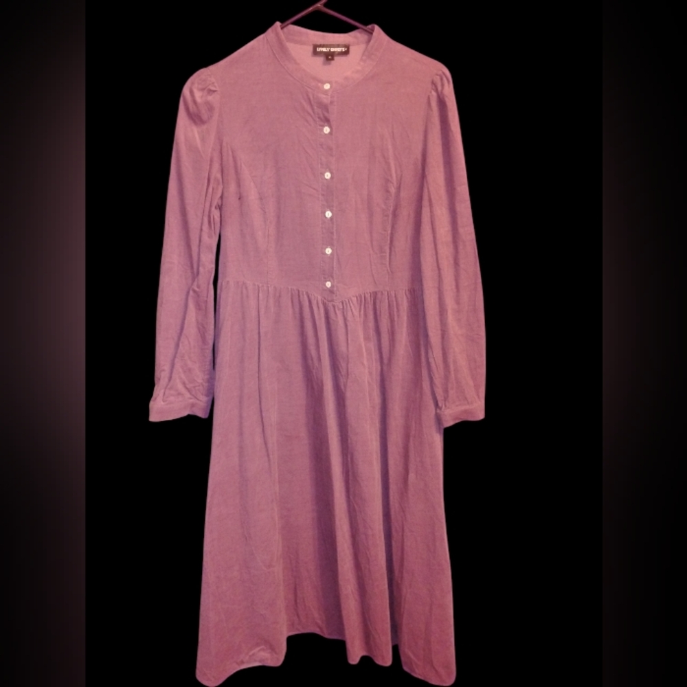 Chic Long Sleeve Purple Dress